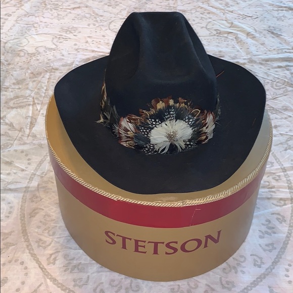 Stetson Other - Vintage Stetson Royal Feather Black Cowboy Hat